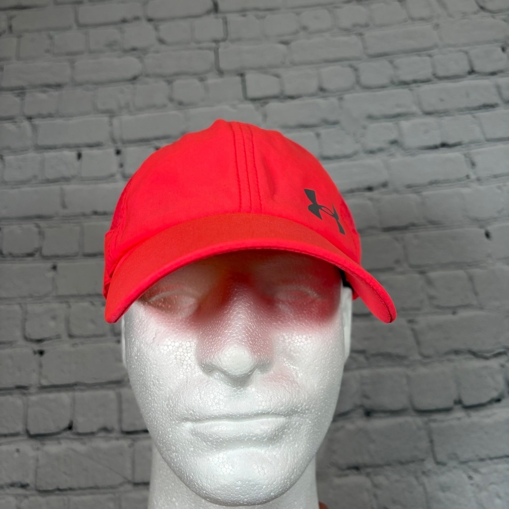 Under Armour Womens Running Hat Neon Red Pink Mesh Adjustable Cap OSFA